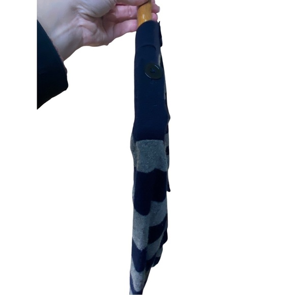 Vince cashmere striped button cardigan navy and grey EUC - Picture 4 of 7